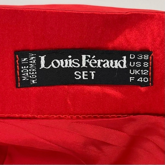 Louis Féraud 100% Silk Red Pencil Skirt - Made In Germany - Picture 7 of 9